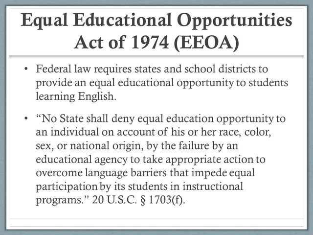 Equal Educational Opportunities Act