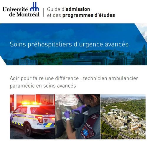 Début Majeur en soinspréhospitaliers d'urgences avanés, Université de Montréal