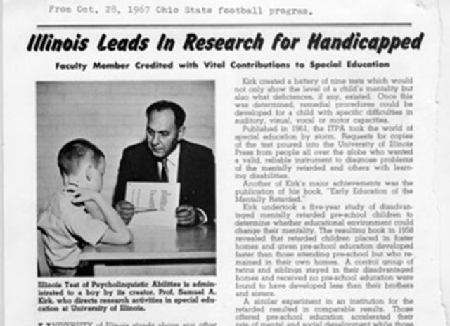 Samuel A Kirk uses the term "learning disabilities"