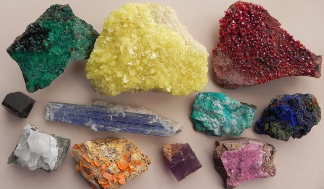 Minerales coloreados.