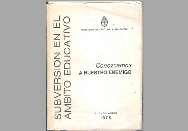 "Subversión en el ámbito educativo".