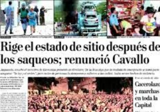 Estado de Sitio en Argentina.