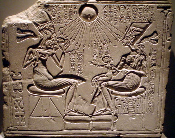 Akhenaten, Nefertiti, and Three Daughters