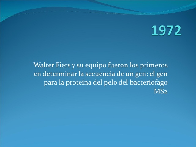 Primera determinación de la secuencia de un gen