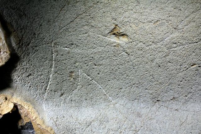 hallazgo de arte rupestre paleolítico en la cueva de Erlaitz