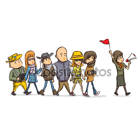 Primer grupo organizado de turistas.