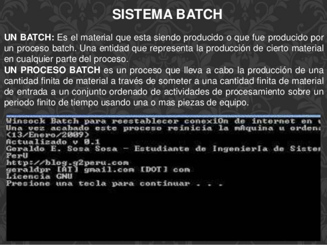 sistema batch (1950)