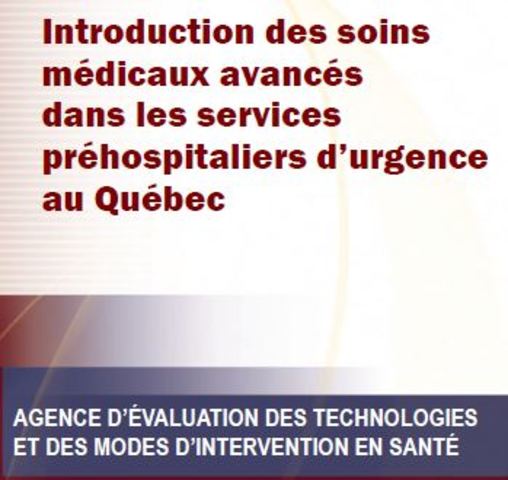 Début de l'AETMIS sur le rôle des soins avancés au Québec