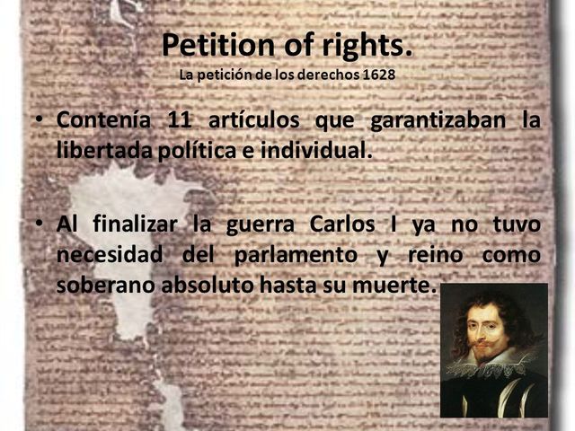 La Petición de Derechos (en inglés Petition of Right)