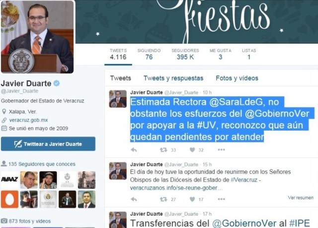 Duarte y rectora UV vuelven a cruzar declaraciones en twitter