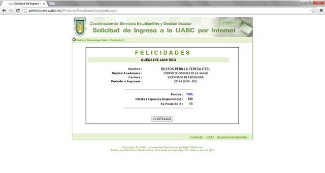 Entro a la universidad.