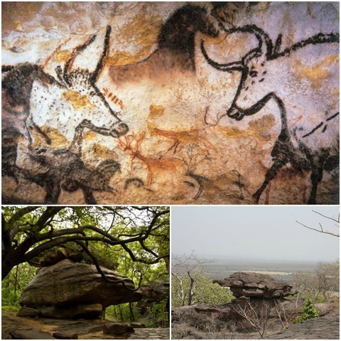 Arte rupestre en la región de Bhimbetka