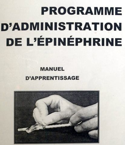 Début administration épinéphrine pour l'anaphylaxie