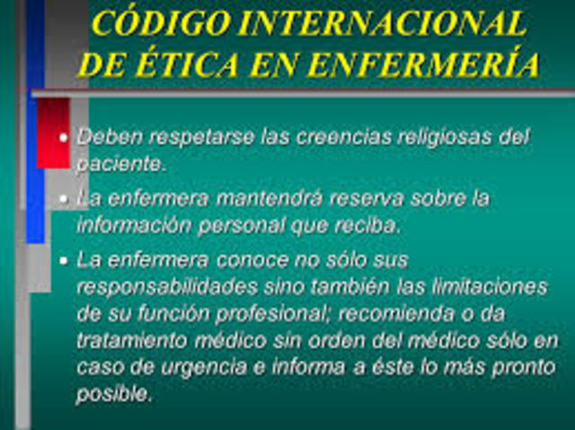 Código Internacional de Ética en enfermería (agosto 7, 1929)