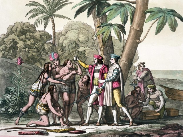 Columbus landed in the Caribbean