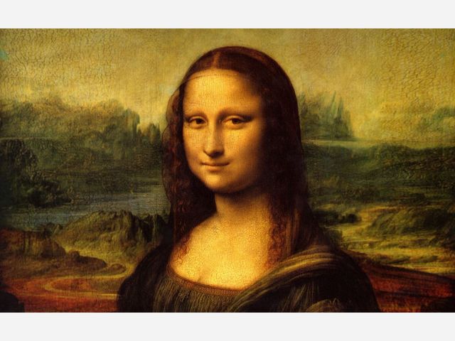 Da Vinci paints the "Mona Lisa"