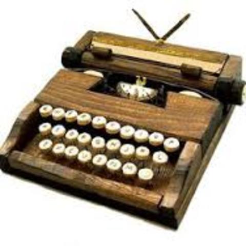 The wooden type writer was used
