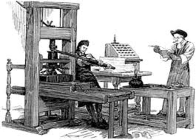 Guttenburg began printing with individuals cast and metal letters