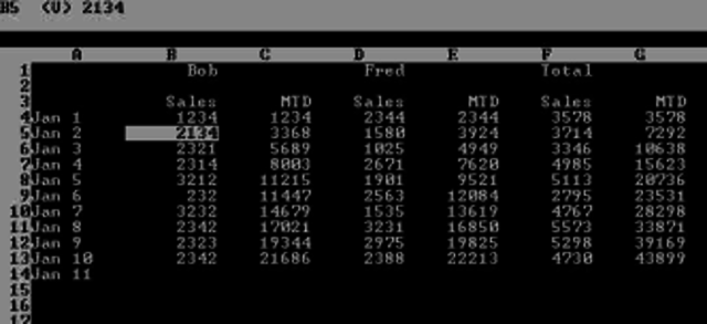 First electronic spreadsheet