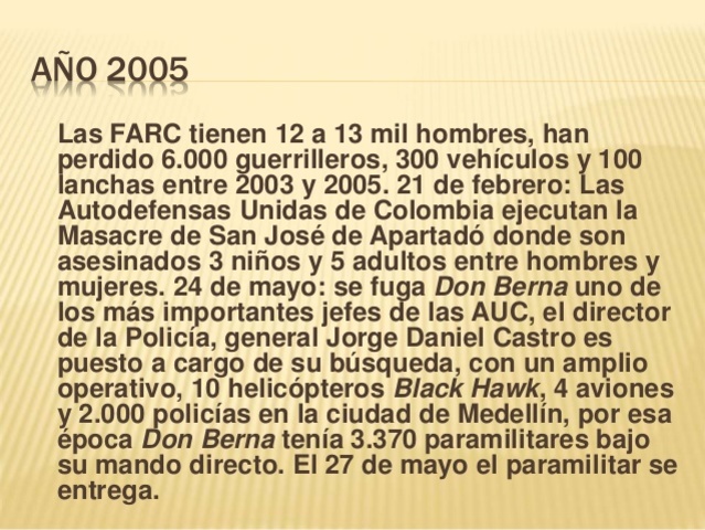 Este año las fuerzas de las FARC se estiman en 17.000 hombres y las del ELN en 4.000.
