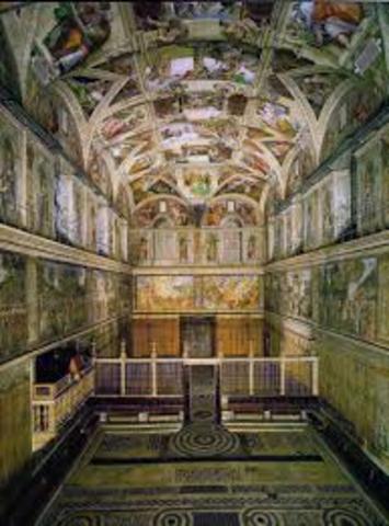 Michelangelo begins painting the Sistine Chapel
