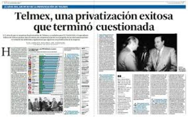 1989. Se privatiza Telmex