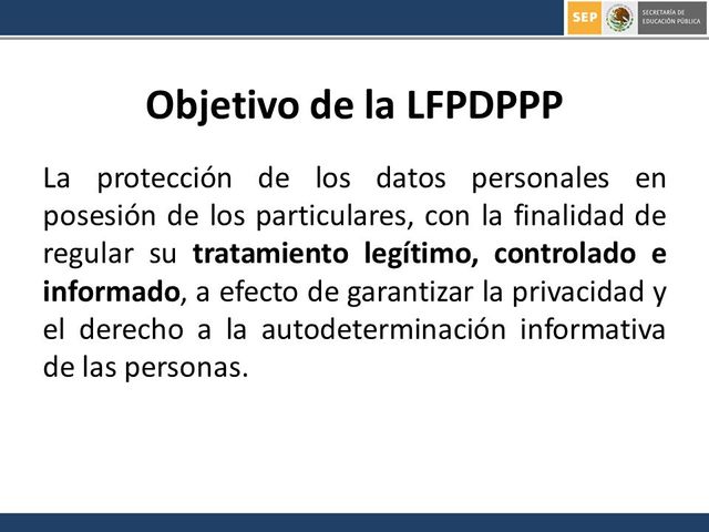 Primera Ley Federal de Protección de Datos Personales en Posesión de Particulares