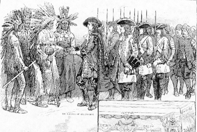 Negotiation between Oglethorpe and Tomochichi