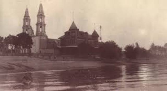Grave inundación en la Zona del lago