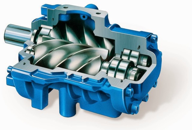 Compresor de tornillo con dos rotores circulares