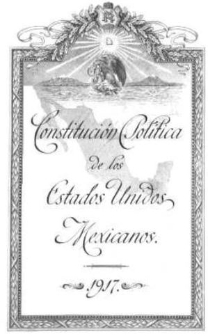 CONSTITUCIÓN  POLÍTICA DE LOS  ESTADOS  UNIDOS MEXICANOS QUE REFORMA LA DEL  5  DE FEBRERO DE 1857,  DEL  5  DE FEBRERO DE  1917.