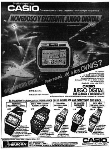publicidad de reloj con juegos (casio)