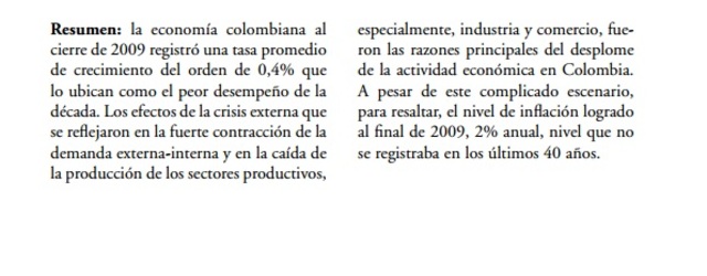 PIB Colombiano del año 2009 fue de 408.379 miles de millones