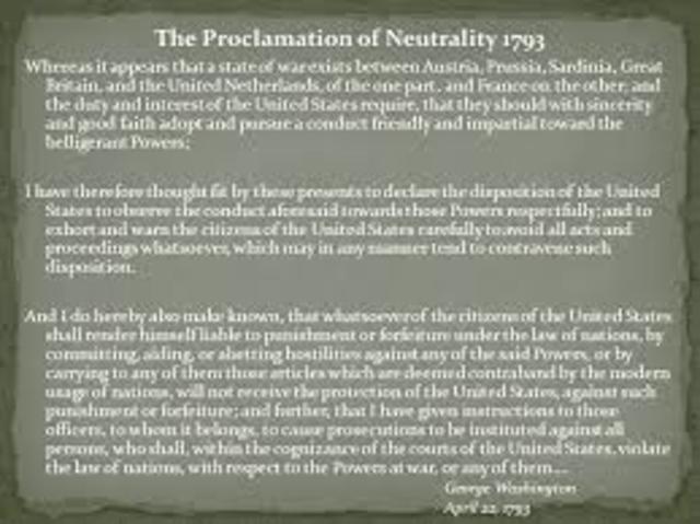 Washington Declares U.S. is neutral