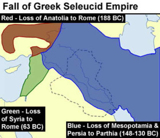 Romans conquer the small remaining portion of the Seleucid Empire