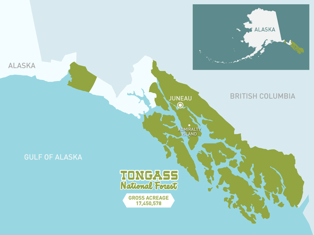 Alexander Archipelago Forest Reserve and Tongass National Forest are combined
