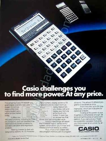 Publicidad Calculadora Casio
