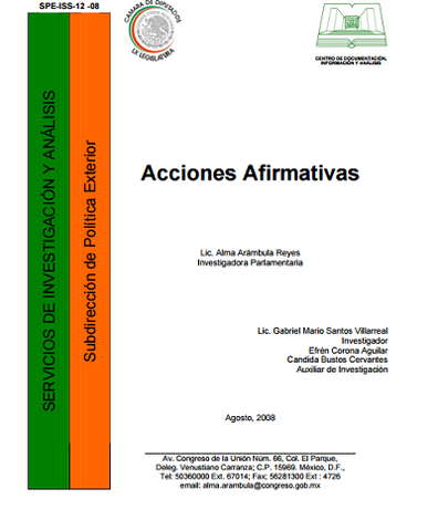 Focalización en acciones afirmativas en la Cámara de diputados.