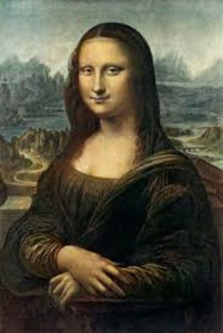 Da Vinci paints the Mona Lisa