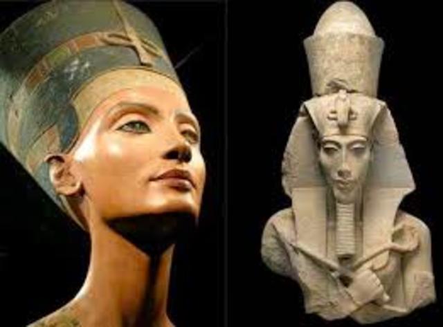 1350 B.C Akhenaton and Nefertiti begin their rule