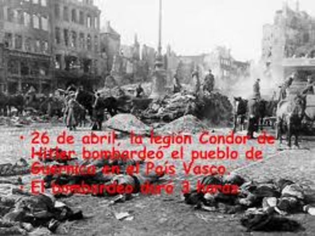 Bombardeo en el pueblo Vasco