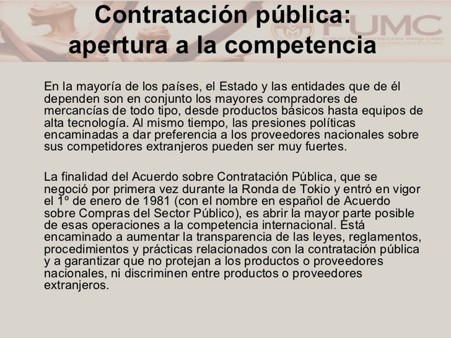 Contratación pública: apertura a la competencia