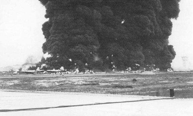 American Aircraft Burning at Bien Hoa