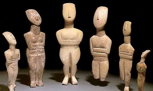 White Marble Cycladic figurines