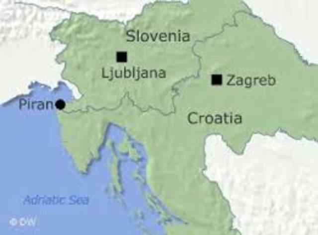 Slovenia and Croatia split from Yugoslavia