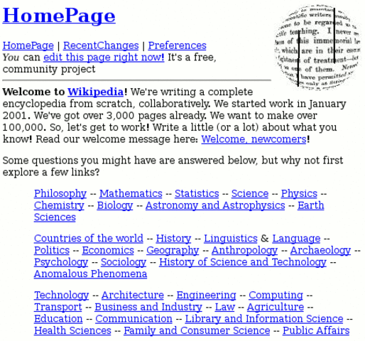 Wikipedia 2001
