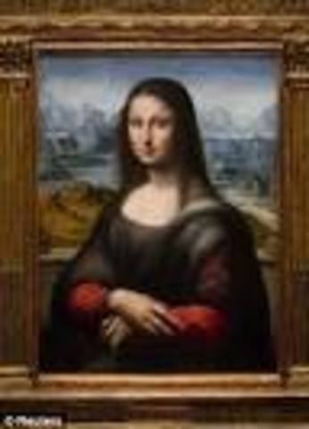 Da Vinci paints the "Mona Lisa"