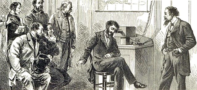 En 1883 se realiza la primera conferencia telefónica internacional.