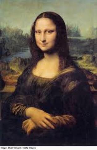 Da Vinci paints the "Mona Lisa"