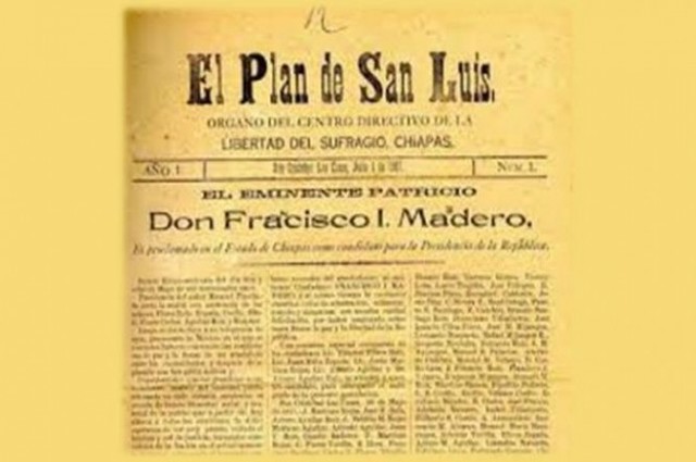 Proclamación del Plan de San Luis.